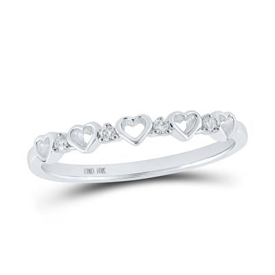 10k Yellow Gold Round Diamond Heart Ring 1/20 Cttw