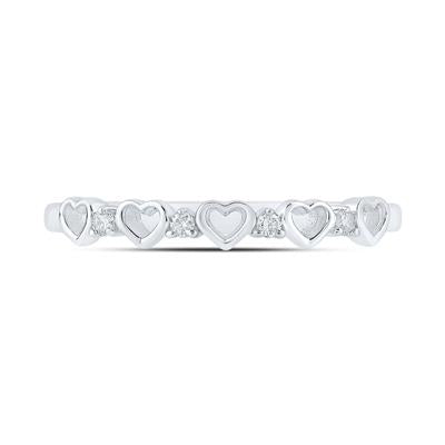 10k Yellow Gold Round Diamond Heart Ring 1/20 Cttw