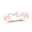 10k Yellow / White/Rose Gold Round Diamond Vine Stackable Band Ring 1/10 Cttw