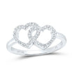 10k Yellow / Rose/ White Gold Round Diamond Double Heart Nicoles Dream Collection Ring 1/5 Cttw