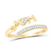 10k Yellow Gold Round Diamond Mom Nicoles Dream Collection Ring 1/12 Cttw
