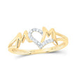 10k Yellow Gold/ Yellow Gold/ White Gold Round Diamond Mom Nicoles Dream Collection Ring 1/12 Cttw