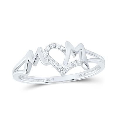 10k Yellow Gold/ Yellow Gold/ White Gold Round Diamond Mom Nicoles Dream Collection Ring 1/12 Cttw
