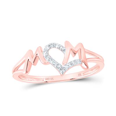 10k Yellow Gold/ Yellow Gold/ White Gold Round Diamond Mom Nicoles Dream Collection Ring 1/12 Cttw