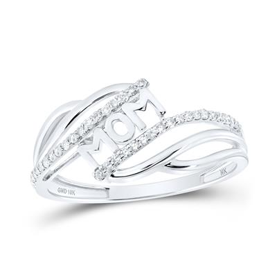 10k Yellow / White Gold Round Diamond Mom Nicoles Dream Collection Ring 1/6 Cttw