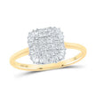10k Yellow Gold Round Diamond Square Ring 1/4 Cttw