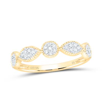 1/6CTW-DIA NK GIFT STACKBLE BAND Yellow / Rose Gold